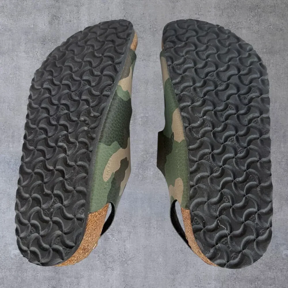 Birkenstock Milano Kids Camo Sandals Size EU 32 US 1-1.5 Leather Cork Backstrap